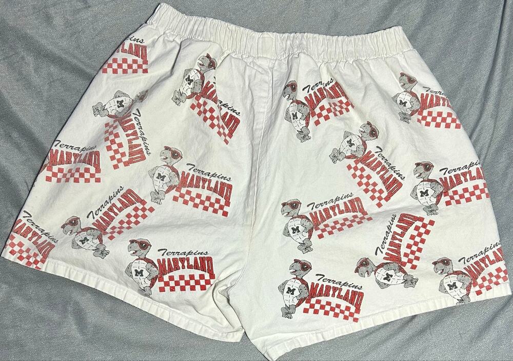 Vintage Maryland Terrapins Terps NCAA White Shorts Sz M